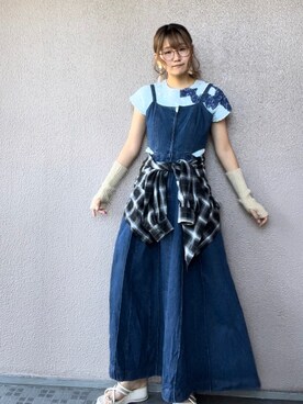 「Heather（ヘザー）のアイテム（オールインワン・サロペット）」を使った、yukinaさん（レディース・162cm）の秋コーディネート