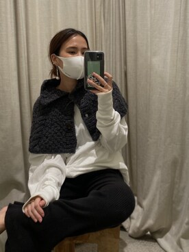 「ETRE TOKYO（エトレトウキョウ）のアイテム（ニット/セーター）」を使った、Hanaさん（レディース・158cm）の冬コーディネート