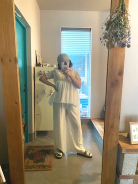 「アイテム（チューブトップ）」を使った、KUYAさん（レディース・151cm）の夏コーディネート