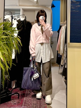 「GU（ジーユー）のアイテム（フォーマルスーツ/小物）」を使った、Sakiさん（レディース・156cm）の春コーディネート