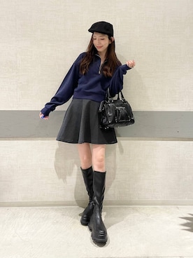 「アイテム（ハンチング/ベレー帽）」を使った、えりーさん（レディース・165cm・20代）の秋コーディネート