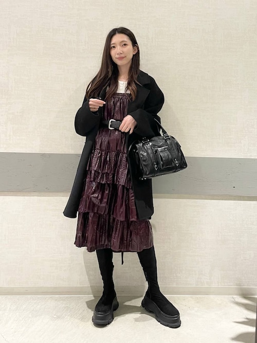 JEANASIS（ジーナシス） スカート レザーライクティアードスカート