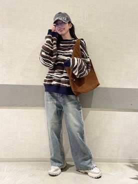 「JEANASIS（ジーナシス）のアイテム（パンツ）」を使った、えりーさん（レディース・165cm）の冬コーディネート