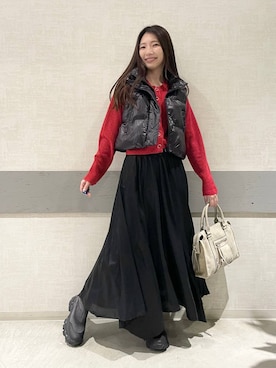 「アイテム（ベスト）」を使った、えりーさん（レディース・165cm・30代）の冬コーディネート