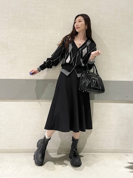 「JEANASIS（ジーナシス）のアイテム（ボストンバッグ）」を使った、えりーさん（レディース・165cm）の秋コーディネート