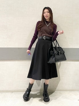 「アイテム（ベルト）」を使った、えりーさん（レディース・165cm・20代）の秋コーディネート