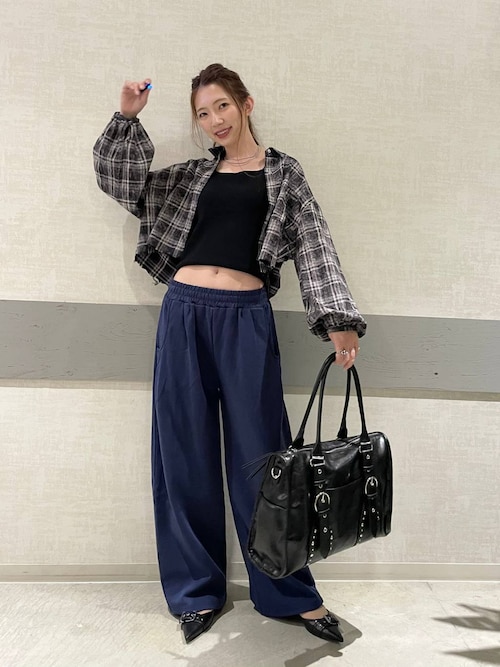 セール】グランジチェックショートシャツ/592540（シャツ/ブラウス