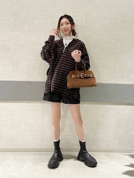 「アイテム（ポロシャツ）」を使った、えりーさん（レディース・165cm・20代）の冬コーディネート