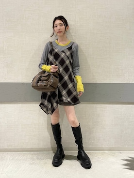 「アイテム（ワンピース/ドレス）」を使った、えりーさん（レディース・165cm・30代）の秋コーディネート