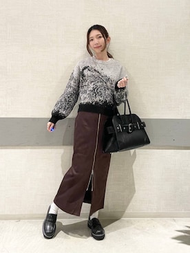 「JEANASIS（ジーナシス）のアイテム（スカート）」を使った、えりーさん（レディース・165cm）の秋コーディネート