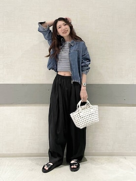 「JEANASIS（ジーナシス）のアイテム（バッグ）」を使った、えりーさん（レディース・165cm）の春コーディネート