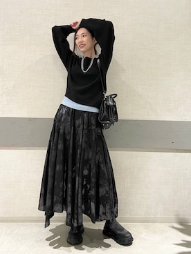 「アイテム（ボストンバッグ）」を使った、えりーさん（レディース・165cm・20代）の冬コーディネート