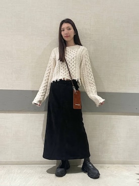 「アイテム（スマホグッズ）」を使った、えりーさん（レディース・165cm）の秋コーディネート
