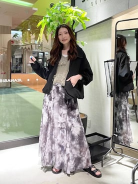 「JEANASIS（ジーナシス）のアイテム（ブルゾン）」を使った、えりーさん（レディース・165cm）の春コーディネート