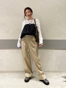 「アイテム（キャミソール）」を使った、えりーさん（レディース・165cm・30代）の秋コーディネート