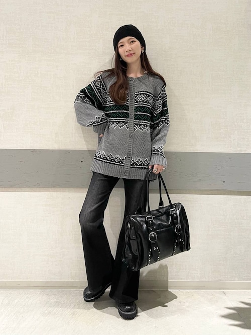 セール】3Gフェアアイルクルーニットカーディガン/605841