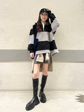 「アイテム（帽子）」を使った、えりーさん（レディース・165cm・20代）の秋コーディネート