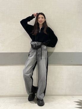 「JEANASIS（ジーナシス）のアイテム（スウェット）」を使った、えりーさん（レディース・165cm）の秋コーディネート