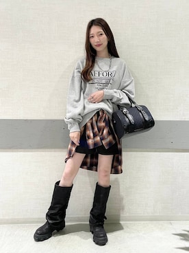 「JEANASIS（ジーナシス）のアイテム（スウェット）」を使った、えりーさん（レディース・165cm）の秋コーディネート