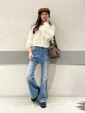 「アイテム（ハンチング/ベレー帽）」を使った、えりーさん（レディース・165cm・30代）の秋コーディネート