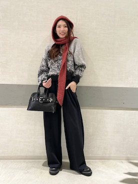 「アイテム（ストール/ショール）」を使った、えりーさん（レディース・165cm・30代）の冬コーディネート