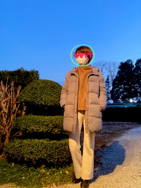 「Right-on（ライトオン）のアイテム（ダウンジャケット/コート）」を使った、ゆりさん（レディース・163cm）の冬コーディネート