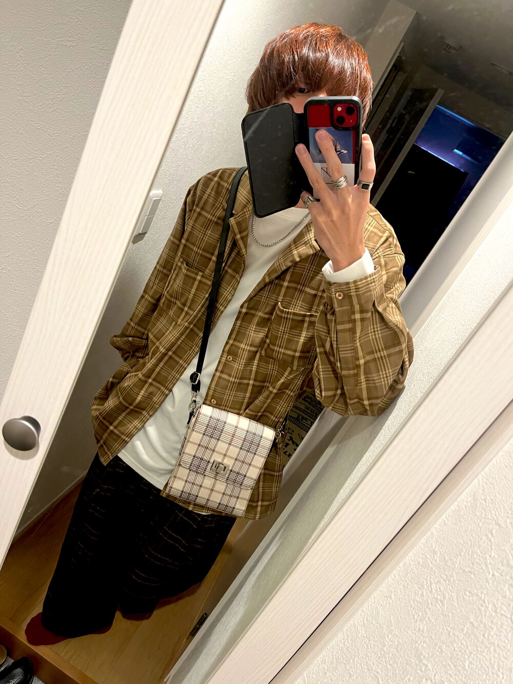 「adrer、ADRER、ADRERしか勝たん、adrerコーデ、ADRERコーデ、フォローミー、フォローお願いします、フォロー返します、いいね、save、フォローお願いします🤑、お洒落さんとつながりたい」｜「WEGOの∴KEI×WEGO/スクエアショルダーバッグ（ショルダーバッグ、その他）」を使った、たかさん（メンズ・181cm）の秋コーディネートの1枚目の写真