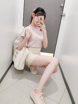「Heather（ヘザー）のアイテム（ショルダーバッグ、ベージュ系）」を使った、さくら🌸小櫻さん（レディース・166cm）の夏コーディネート