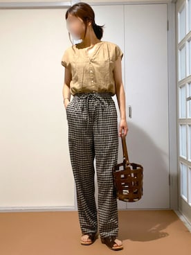 「Horn Please（ホーン プリーズ）のアイテム」を使った、むーこさん（レディース・155cm）の夏コーディネート