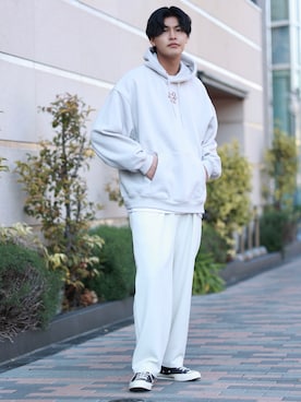 「re_k by JUNRED（レクバイジュンレッド）のアイテム（パーカー）」を使った、takumaさん（メンズ・185cm）の冬コーディネート