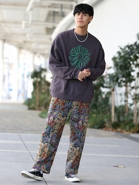 「re_k by JUNRED（レクバイジュンレッド）のアイテム（スウェット）」を使った、takumaさん（メンズ・185cm）の春コーディネート