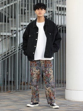 「re_k by JUNRED（レクバイジュンレッド）のアイテム（デニムジャケット）」を使った、takumaさん（メンズ・185cm）の冬コーディネート