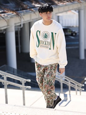 「re_k by JUNRED（レクバイジュンレッド）のアイテム（スウェット）」を使った、takumaさん（メンズ・185cm）の冬コーディネート