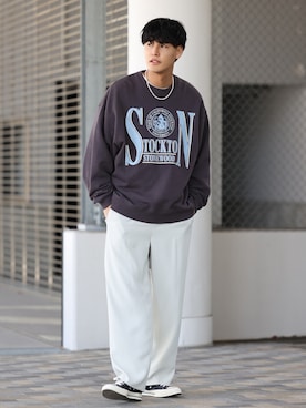 「re_k by JUNRED（レクバイジュンレッド）のアイテム（スラックス）」を使った、takumaさん（メンズ・185cm）の冬コーディネート