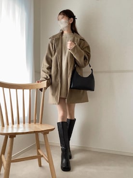 「callautia（カラウティア）のアイテム（その他アウター）」を使った、oyukiさん（レディース・161cm）の冬コーディネート