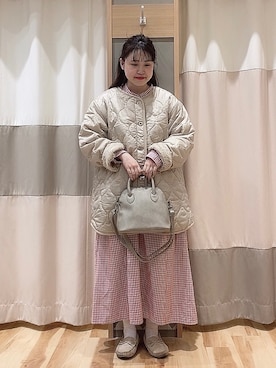 「Samansa Mos2 blue（サマンサモスモスブルー）のアイテム（モカシン/デッキシューズ）」を使った、ニシザワ◎さん（レディース・156cm）の冬コーディネート
