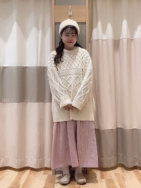 「Samansa Mos2 blue（サマンサモスモスブルー）のアイテム（モカシン/デッキシューズ）」を使った、ニシザワ◎さん（レディース・156cm）の冬コーディネート