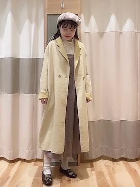 「Samansa Mos2（サマンサ モスモス）のシャーリングレース切替ブラウス（シャツ/ブラウス）」を使った、ニシザワ◎さん（レディース・156cm）の冬コーディネート