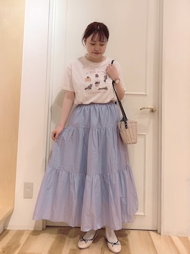 「アイテム（バレエシューズ）」を使った、ニシザワ◎さん（レディース・156cm）の夏コーディネート