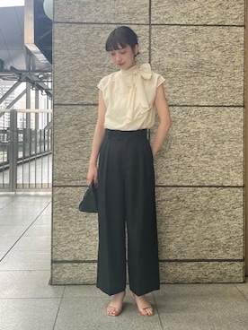「NANO universe（ナノユニバース）のアイテム（サンダル）」を使った、Yuna Adachiさん（レディース・166cm）の夏コーディネート
