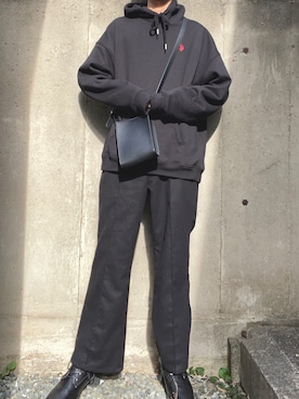 「Ellno Loset（エルノロゼット）のアイテム（スラックス）」を使った、Nonさん（メンズ・173cm）の秋コーディネート