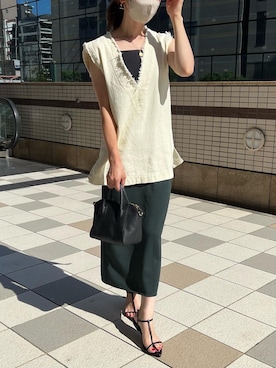 「SUGAR BISKET（シュガービスケット）のアイテム（トップス）」を使った、ran57さん（レディース・159cm）の夏コーディネート