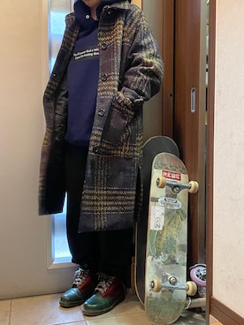 「スウエットパンツ」｜「アイテム（ブーツ）」を使った、acofunkyさん（レディース・156cm）の冬コーディネート
