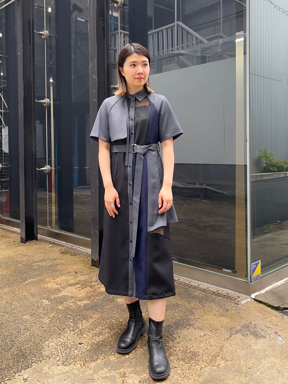 united tokyo／シアーコンビブロッキングワンピース UNITED TOKYO（ユナイテッドトウキョウ）の「シアーコンビ