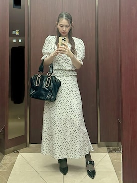 「CHARLES & KEITH（チャールズ & キース）のツートーン バックルポインテッドスリングバックパンプス（パンプス、ブラック系）」を使った、kaeさん（レディース・160cm）の夏コーディネート