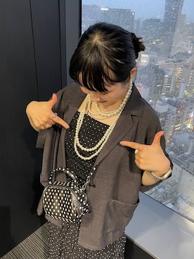 「LOWRYS FARM（ローリーズファーム）のパールタレンネックレス　249411（ネックレス）」を使った、kureha さん（レディース・158cm・20代）の夏コーディネート