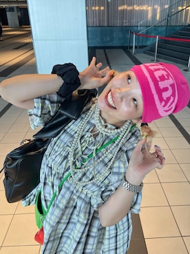 「LOWRYS FARM（ローリーズファーム）のパールタレンネックレス　249411（ネックレス）」を使った、kureha さん（レディース・158cm・20代）の秋コーディネート