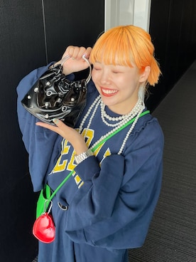 「LOWRYS FARM（ローリーズファーム）のパールタレンネックレス　249411（ネックレス）」を使った、kureha さん（レディース・158cm・20代）の夏コーディネート