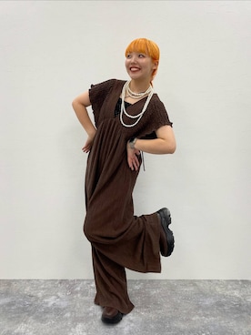 「LOWRYS FARM（ローリーズファーム）のパールタレンネックレス　249411（ネックレス）」を使った、kureha さん（レディース・158cm・20代）の夏コーディネート