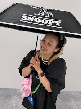 「LOWRYS FARM（ローリーズファーム）のパールタレンネックレス　249411（ネックレス、ベージュ系）」を使った、kureha さん（レディース・158cm）の夏コーディネート
